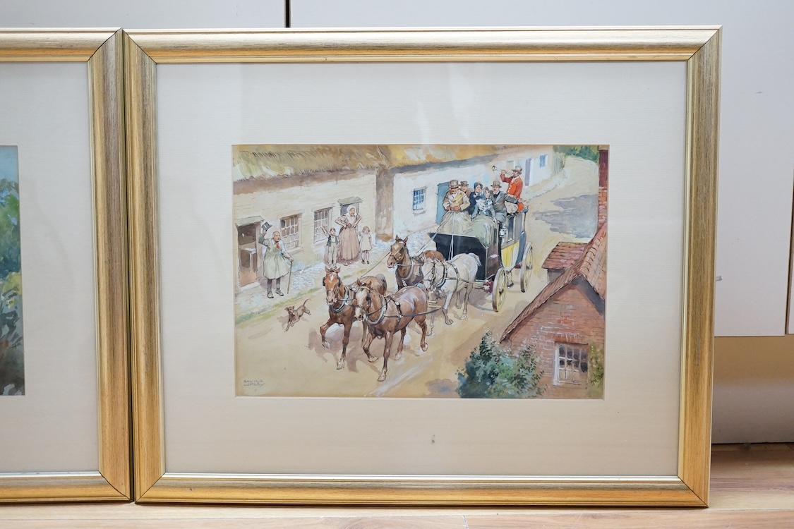 John Savile Lumley (1876-1960), pair of watercolours, Coaching scenes, each signed, 23 x 35cm. Condition - fair to good